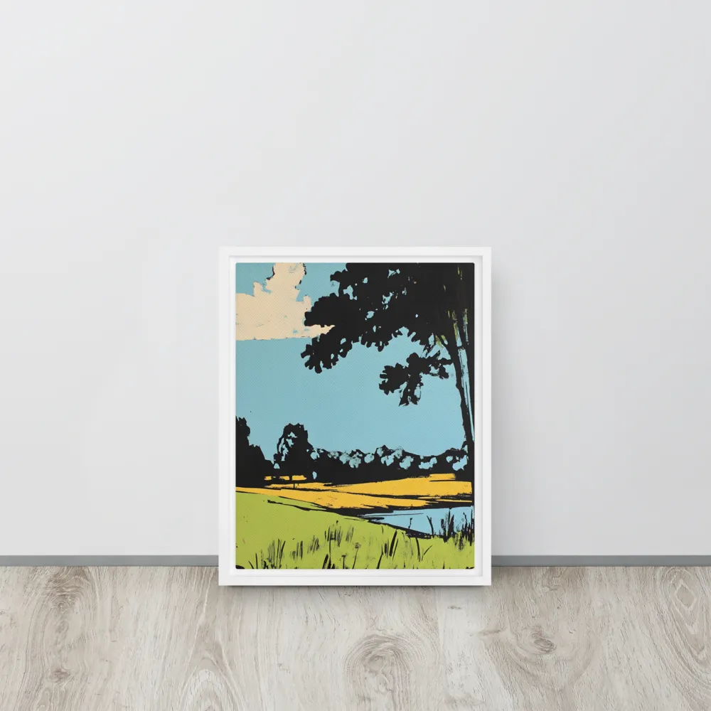 Vibrant Landscape in Pop Art Style | Canvas with White Frame | 11″×14″