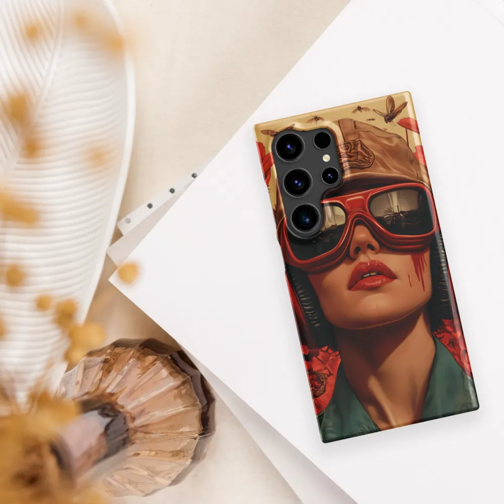 Defiant Portrait in a Floral Realm | Phone Case |  S24 Ultra | Snap Case | Matte