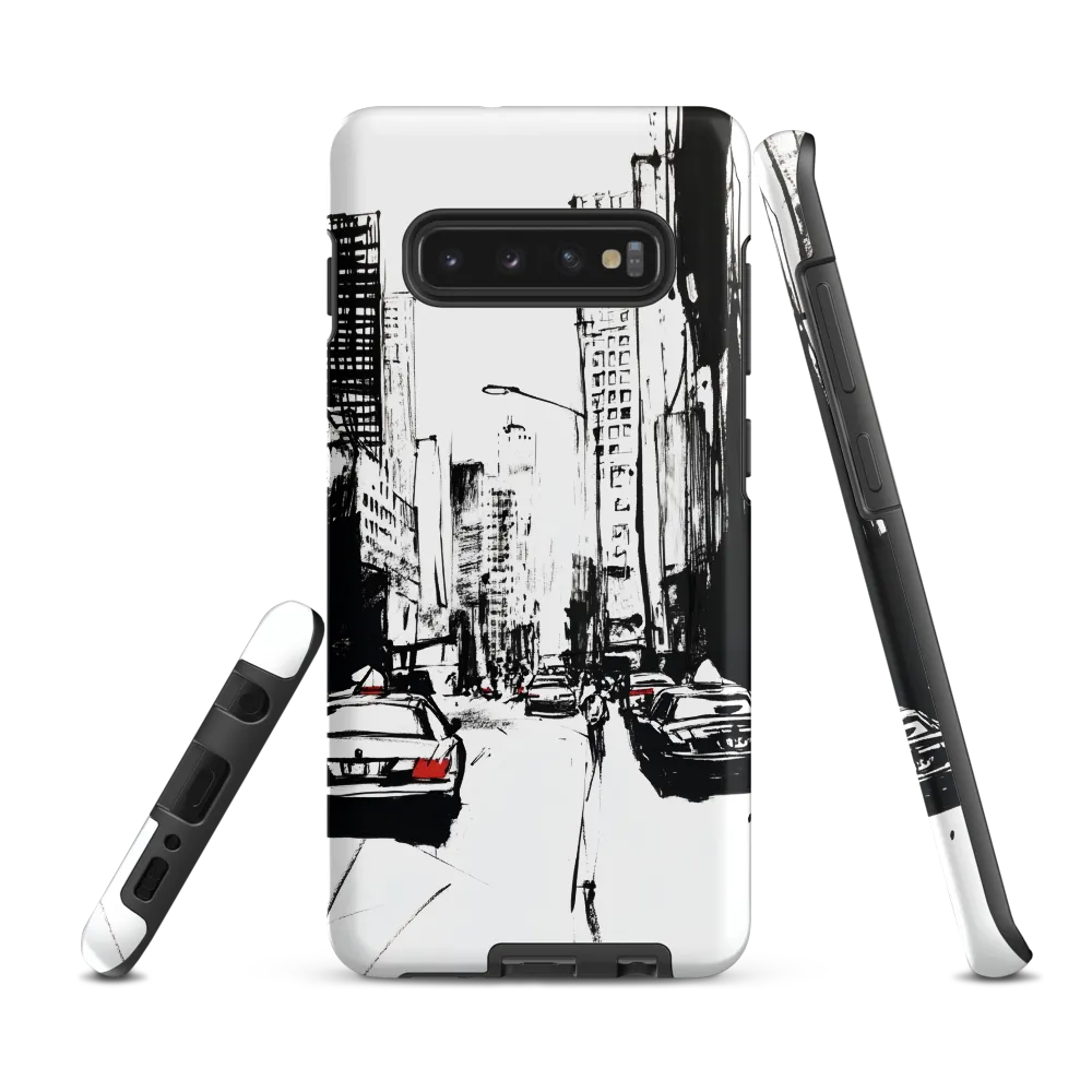 Urban Pulse: A Monochromatic Journey | Phone Case |  S10 Plus | Tough Case | Matte