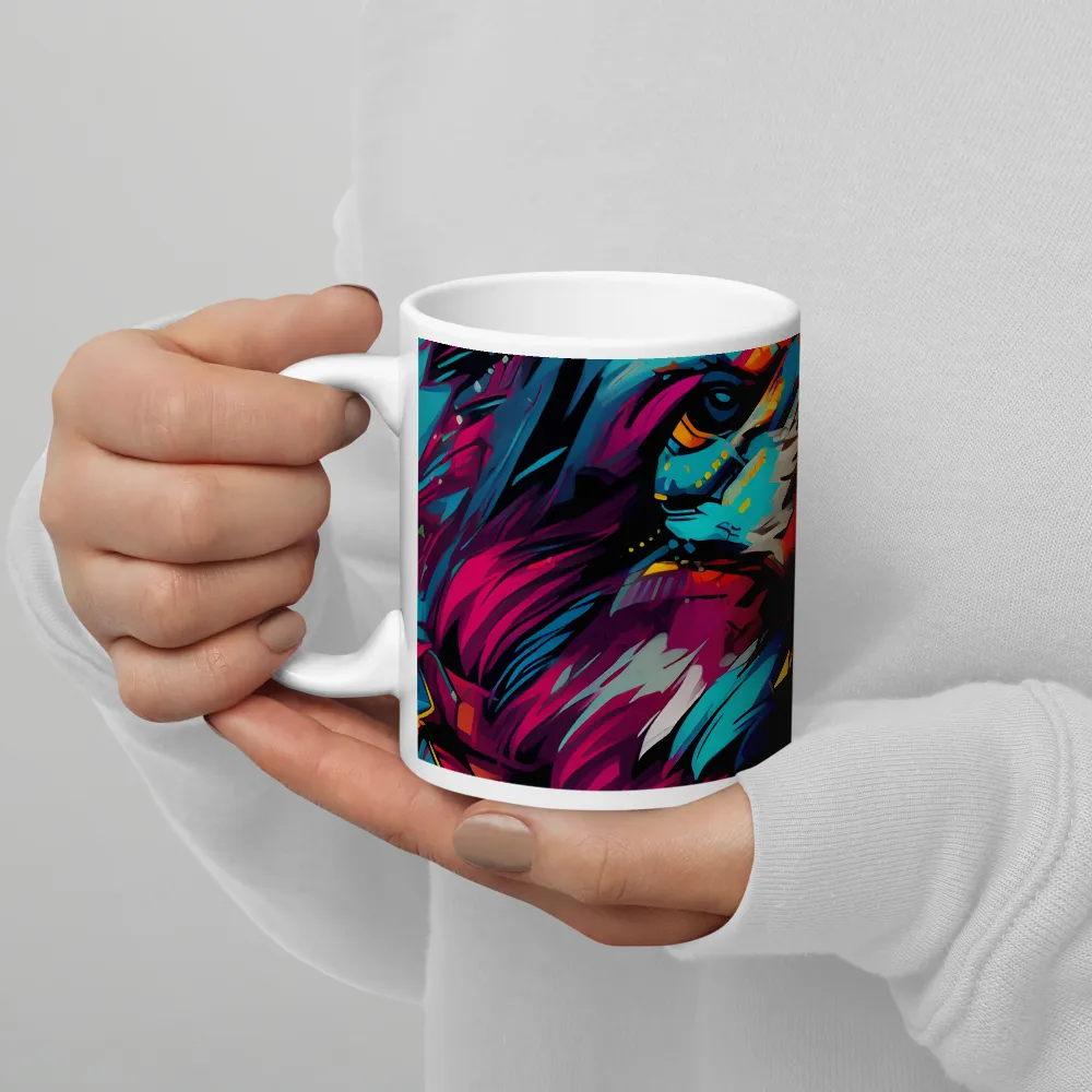 Vivid Majesty: The Modern Lion | Mug with White inside | 11 oz