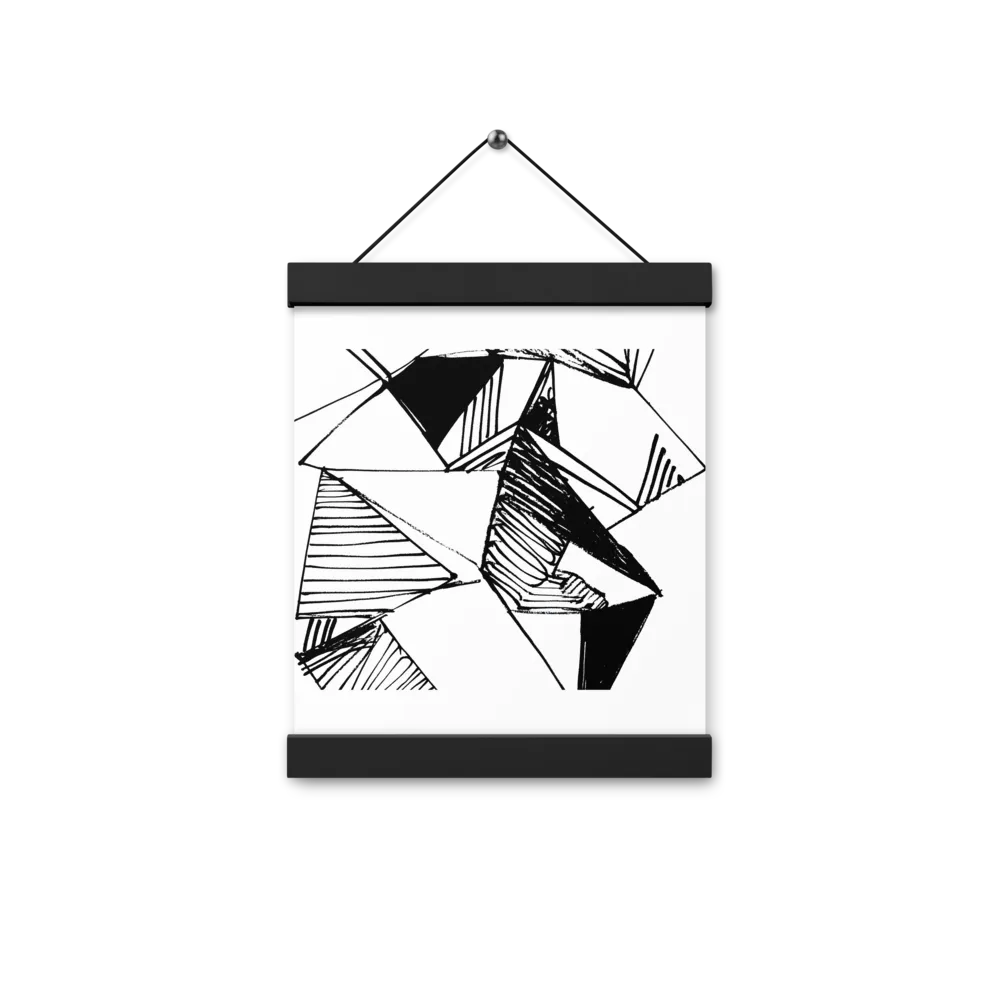 Dynamic Geometry in Ink | Poster With Black Wood Hanger | 8″×10″