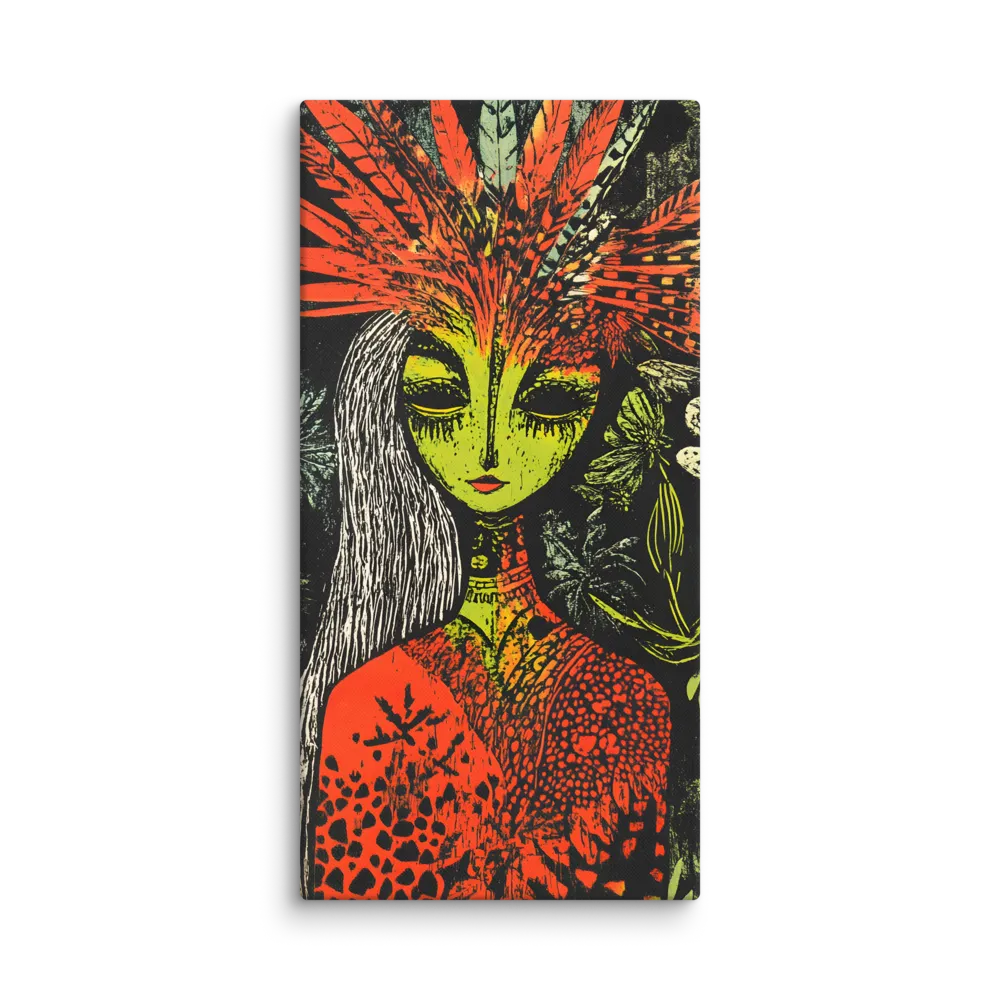 Mystical Flora: A Surreal Portrait | Canvas | 16″×32″