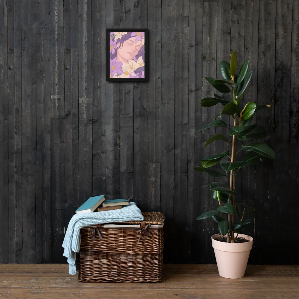 Harmony in Bloom | Canvas with Black Frame | 9″×12″