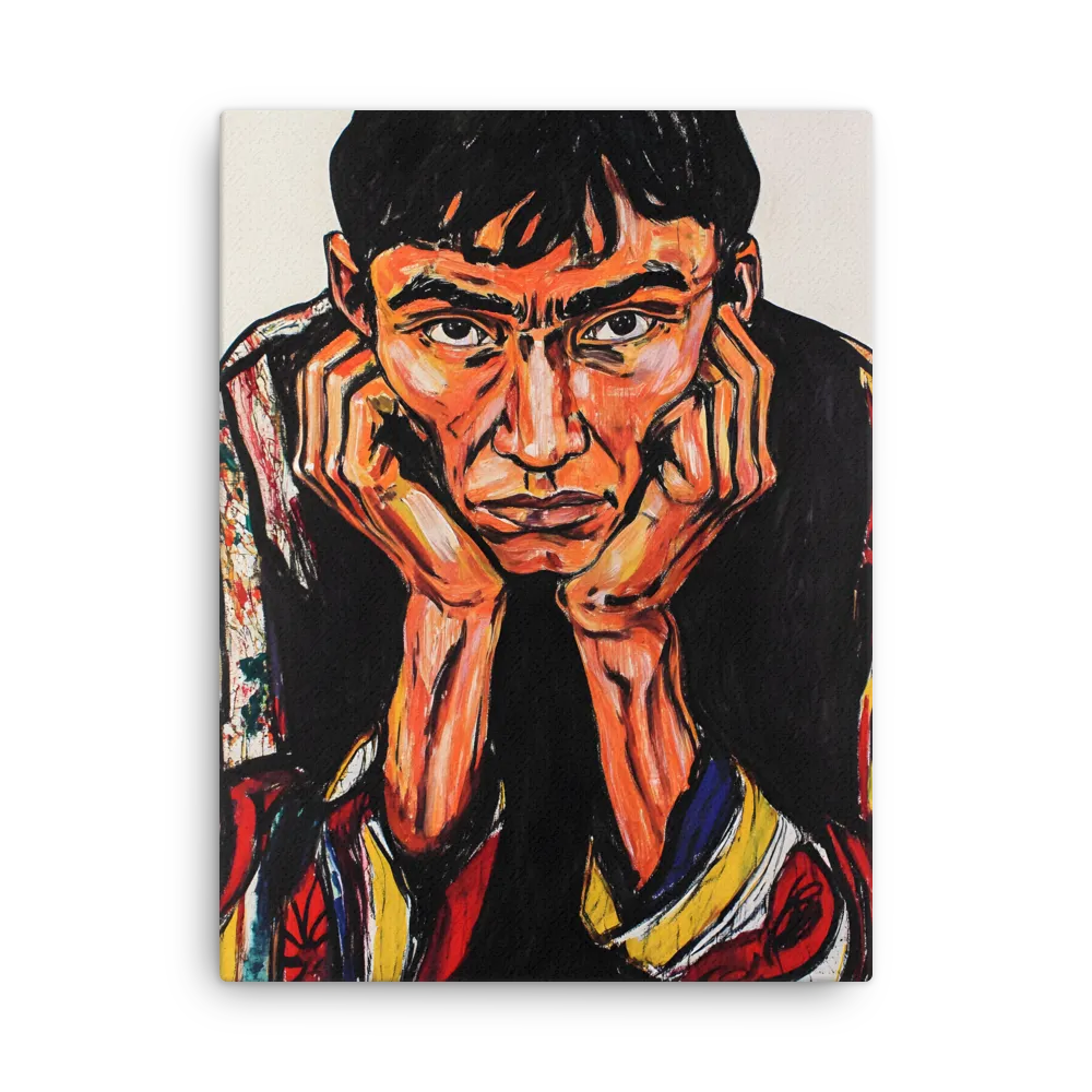 Contemplative Intensity: An Expressionist Portrait