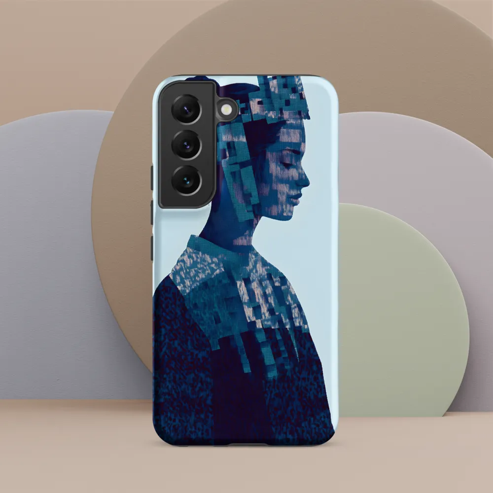 Digital Portrait in Abstract Blue