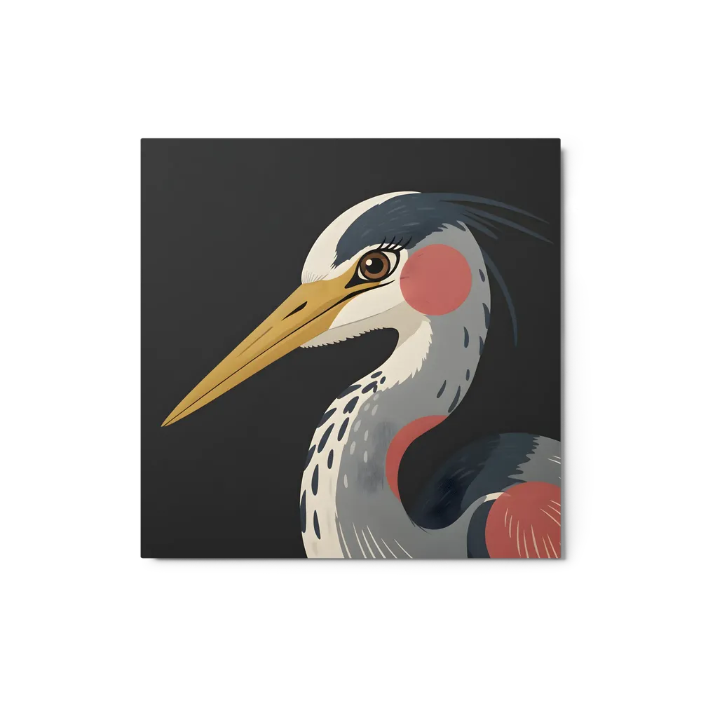 Heron Profile 
 Metal Print | 12″x 12″