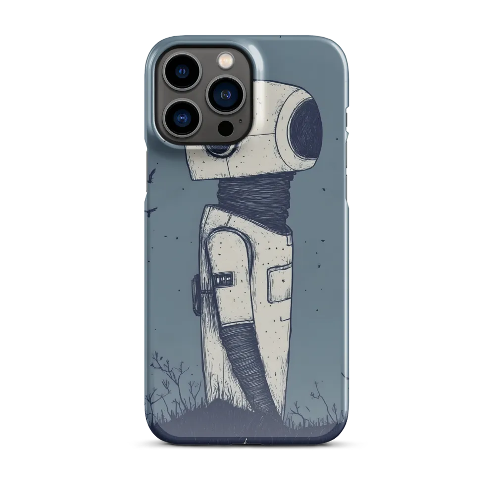 Contemplative Robot in a Barren Landscape | Phone Case |  13 Pro Max | Snap Case | Glossy