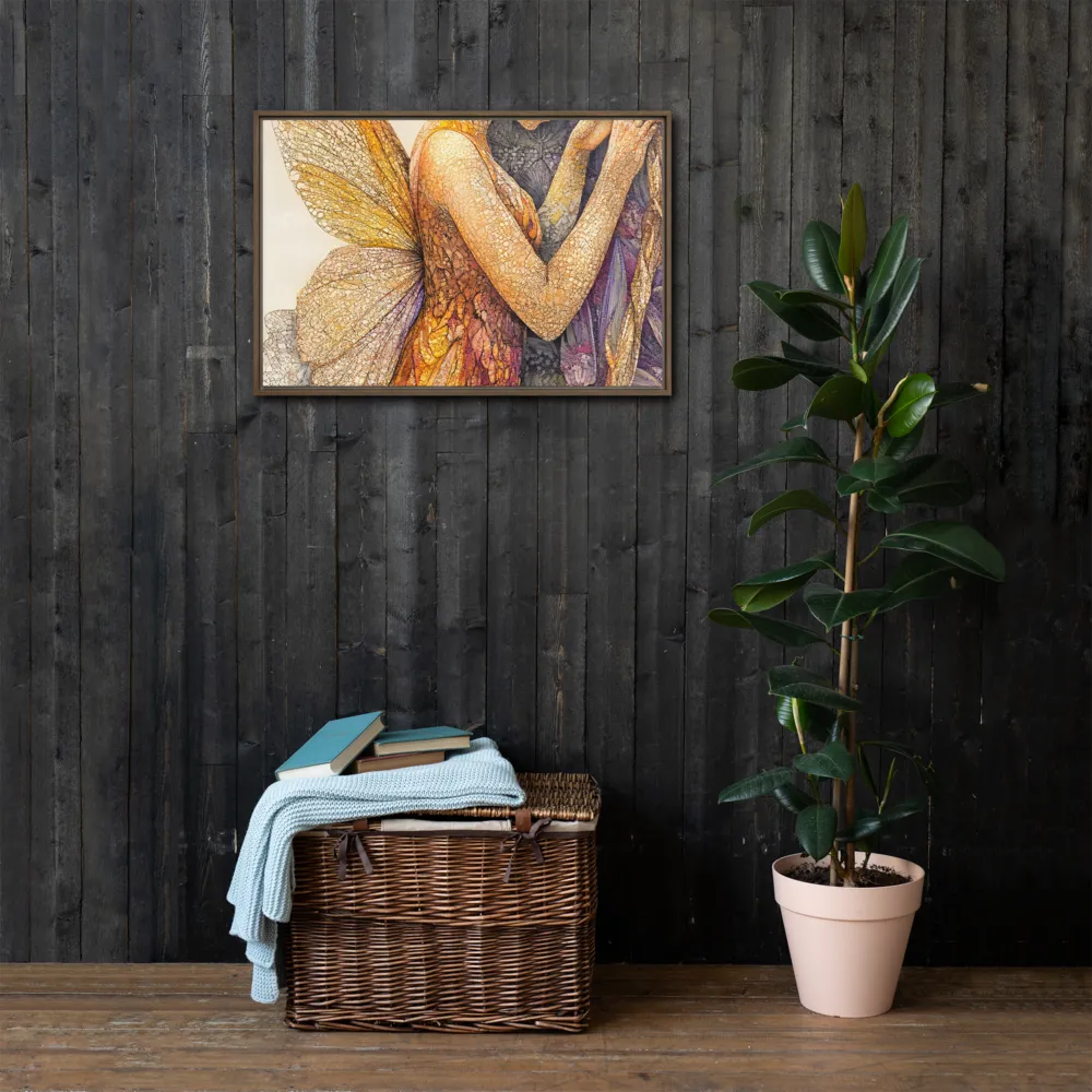 Whispers of the Frosted Meadow | Canvas with Brown Frame | 20″×30″
