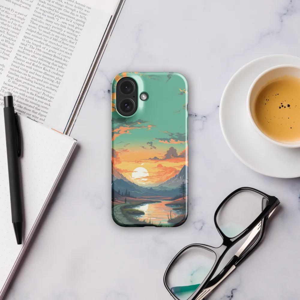 Tranquil Sunset Over the Majestic Mountains | Phone Case |  16 | Snap Case | Glossy