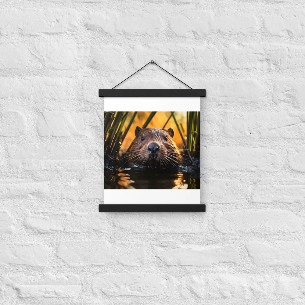 Beaver Serenity: A Natural Portrait | Poster With Black Wood Hanger | 11″×14″