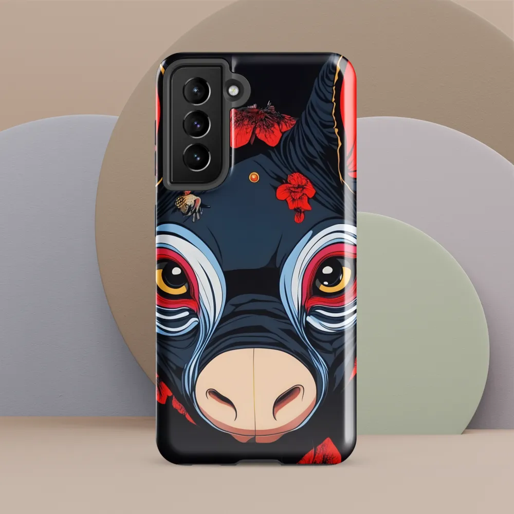 Mystical Bull with Floral Motifs