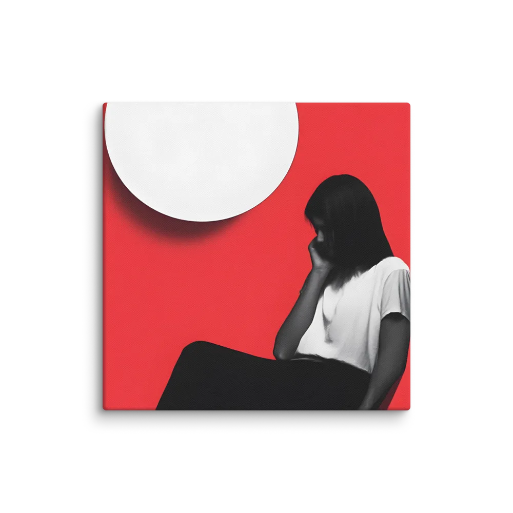 Contemplation in Red | Canvas | 8″×8″
