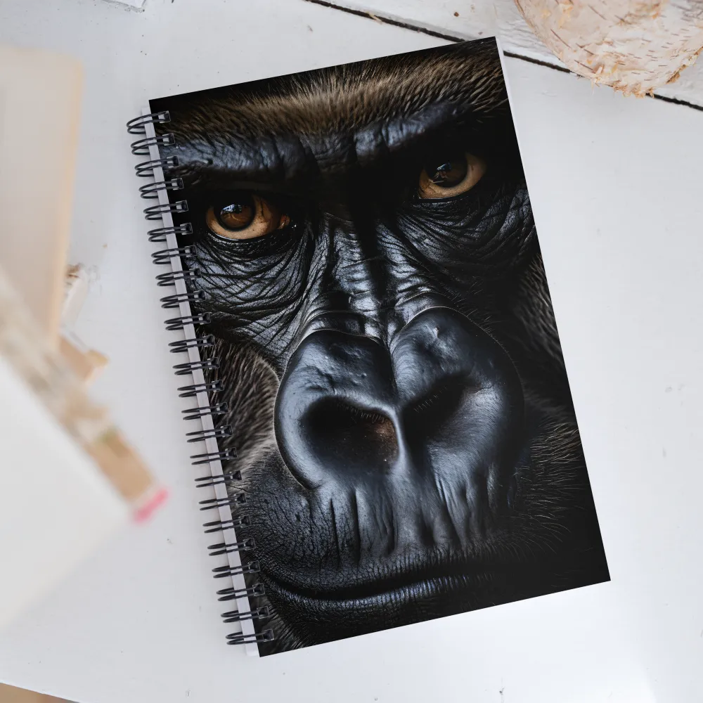 Gaze of the Wild: A Gorilla's Portrait | Spiral Notebook