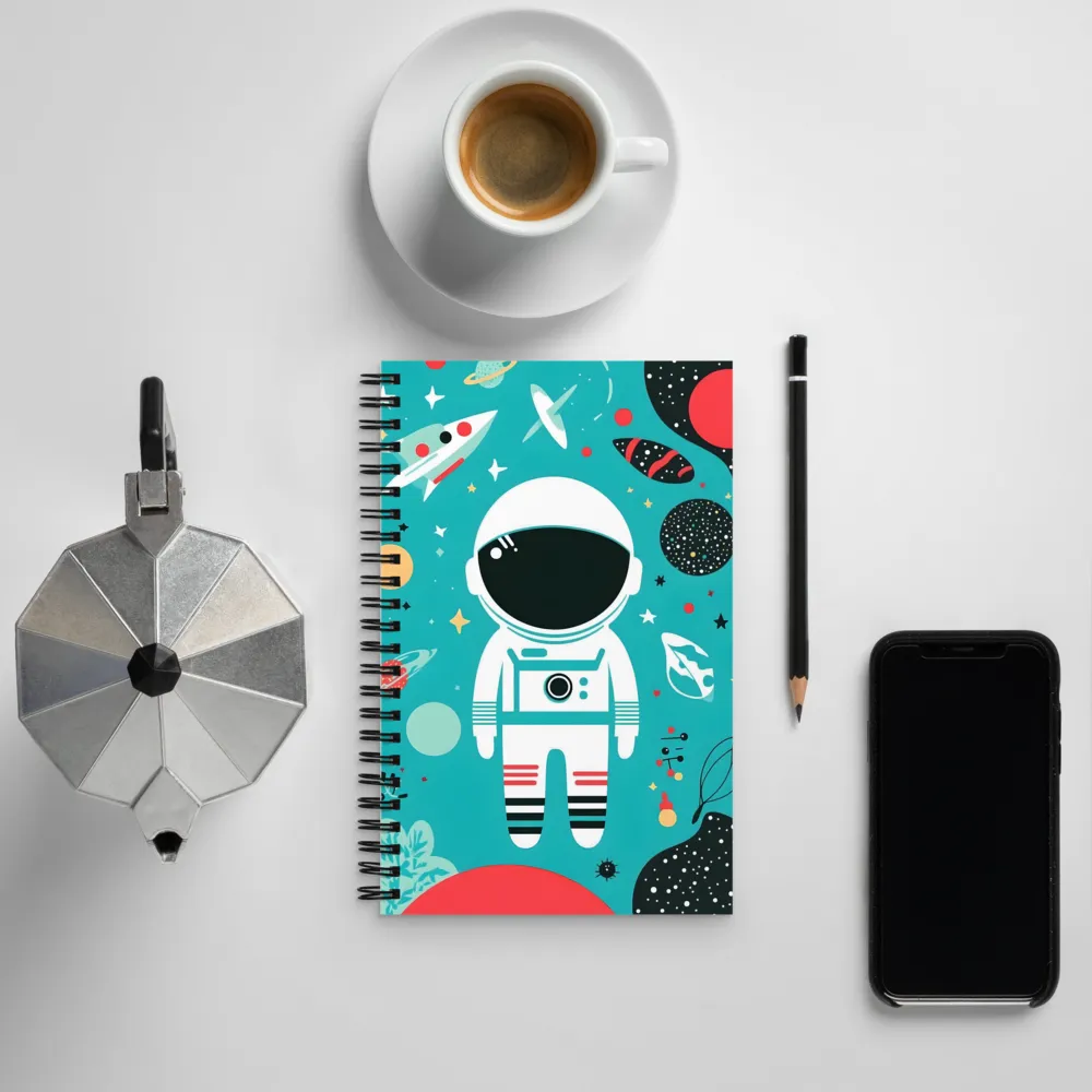 Whimsical Astronaut in Cosmic Wonderland | Spiral Notebook