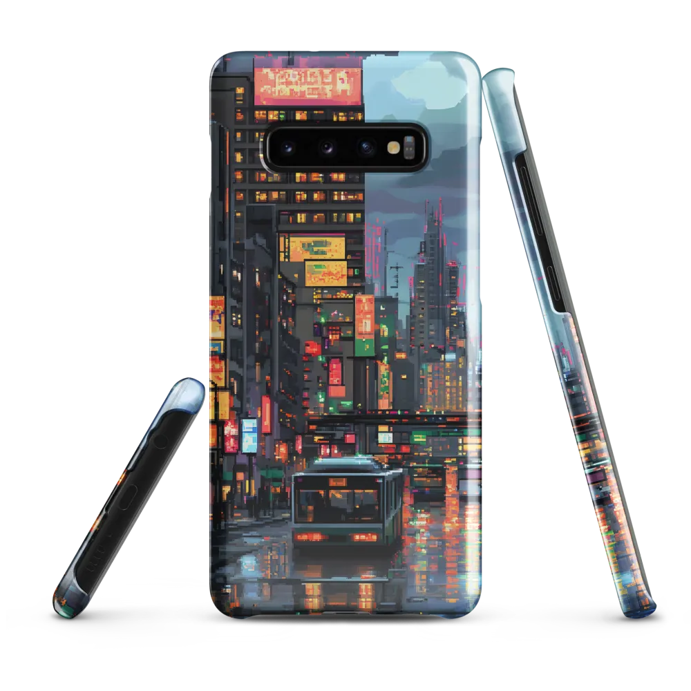 Neon Dreams: A Pixelated Urban Night | Phone Case |  S10 Plus | Snap Case | Glossy