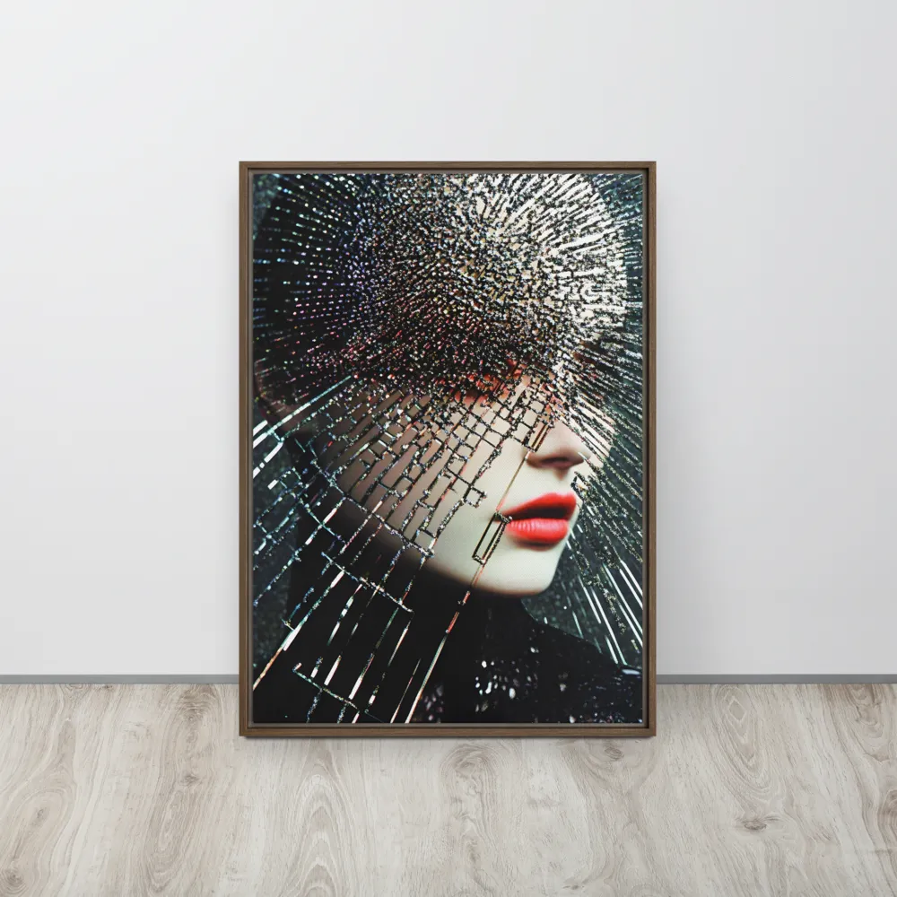 Fractured Identity | Canvas with Brown Frame | 20″×28″