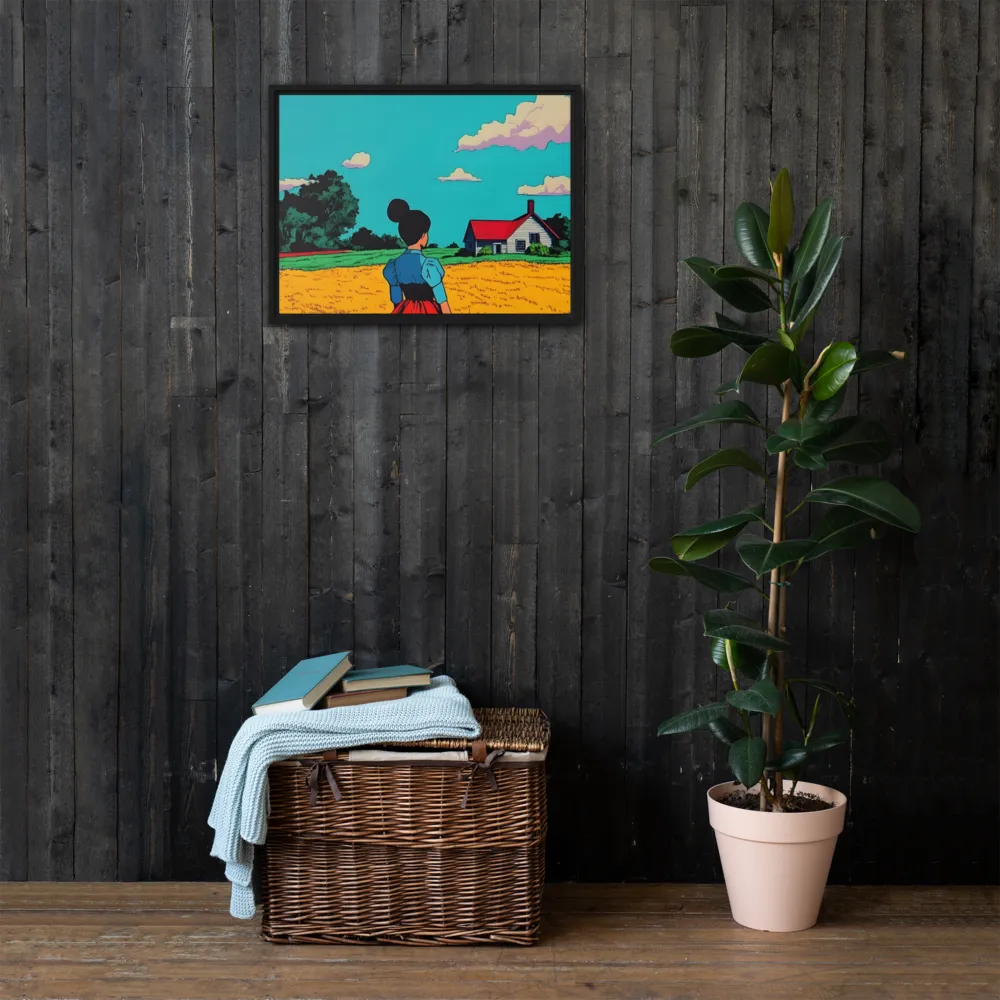 Whispers of a Sunlit Meadow | Canvas with Black Frame | 18″×24″