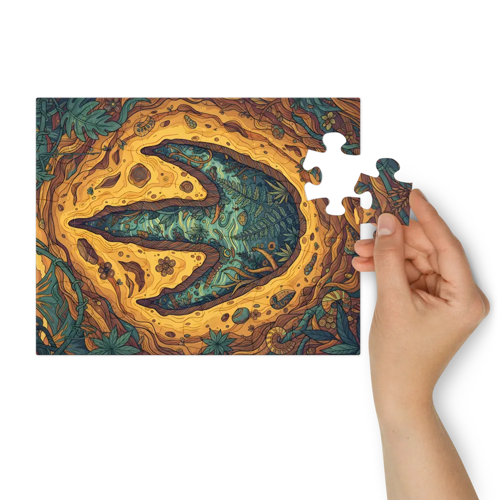 Verdant Footprint 
 Jigsaw Puzzle in Tin Box
