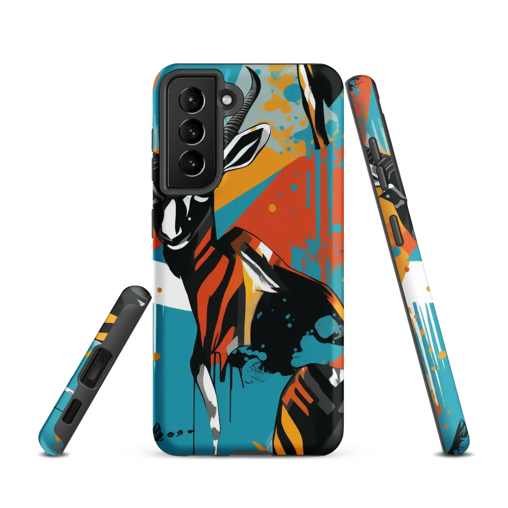Dynamic Antelope in Vivid Abstract