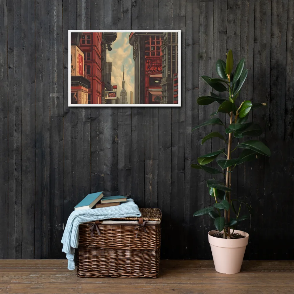 A Glimpse of Tomorrow: Urban Ambition | Canvas with White Frame | 20″×30″