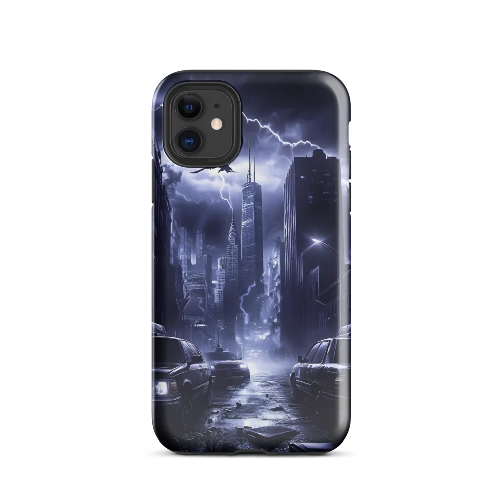 Stormy Cityscape: Shadows of the Night | Phone Case |  11 | Tough Case | Glossy