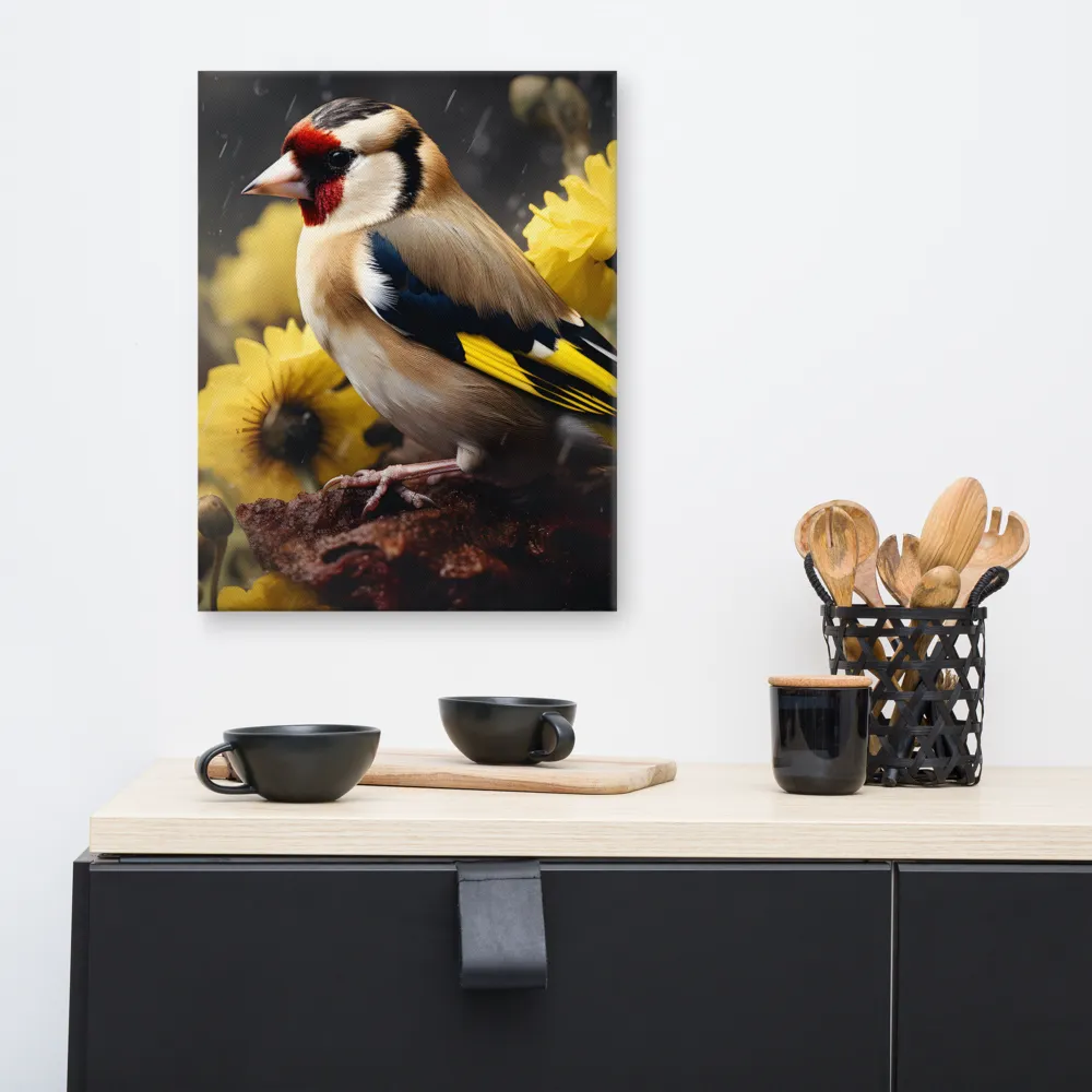 Harmony in Nature: A Goldfinch Amidst Blooms