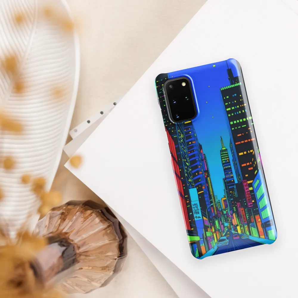 Neon Dreamscape: A Futuristic City at Dusk | Phone Case |  S20 Plus | Snap Case | Glossy