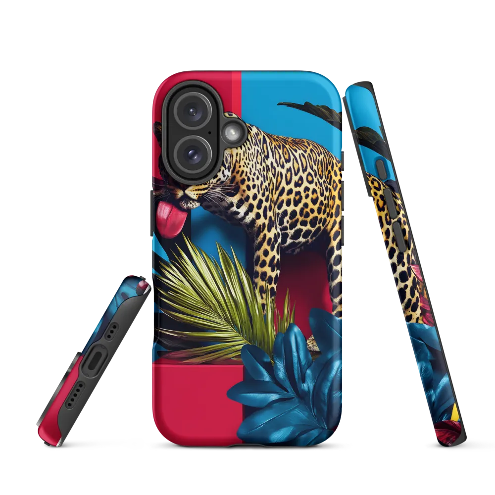 Playful Leopard in Vibrant Paradise | Phone Case