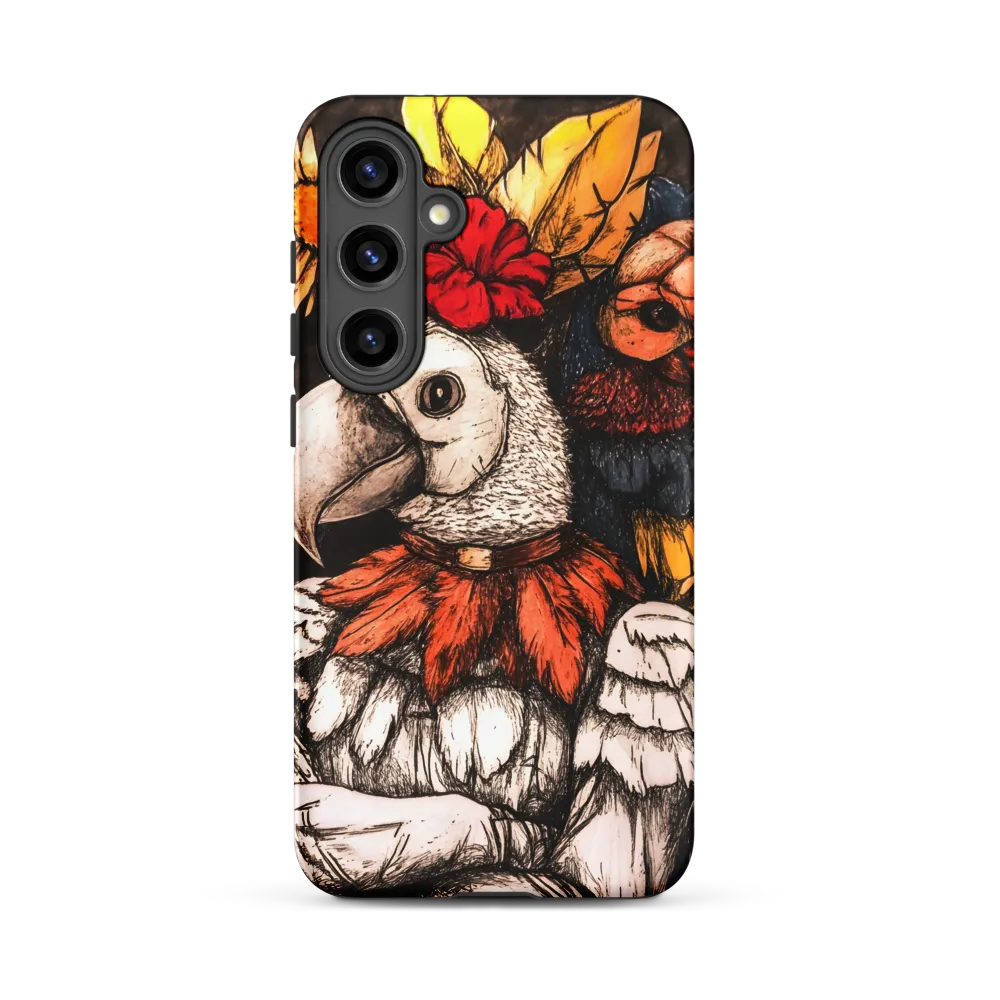 The Surreal Guardian: A Dance of Feathers and Flowers