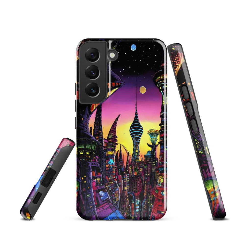 Futuristic Cityscape at Dusk | Phone Case |  S22 | Tough Case | Glossy