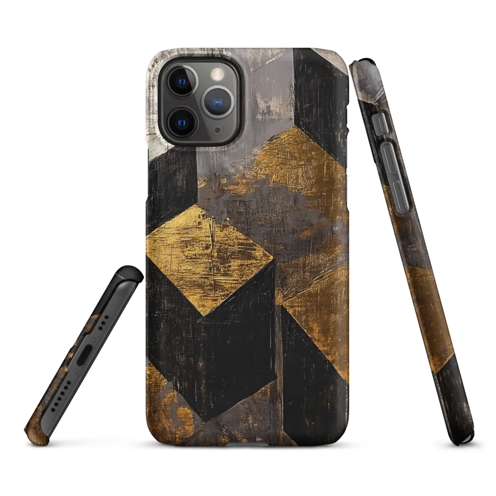 Geometric Harmony in Gold and Black | Phone Case |  11 Pro | Snap Case | Matte
