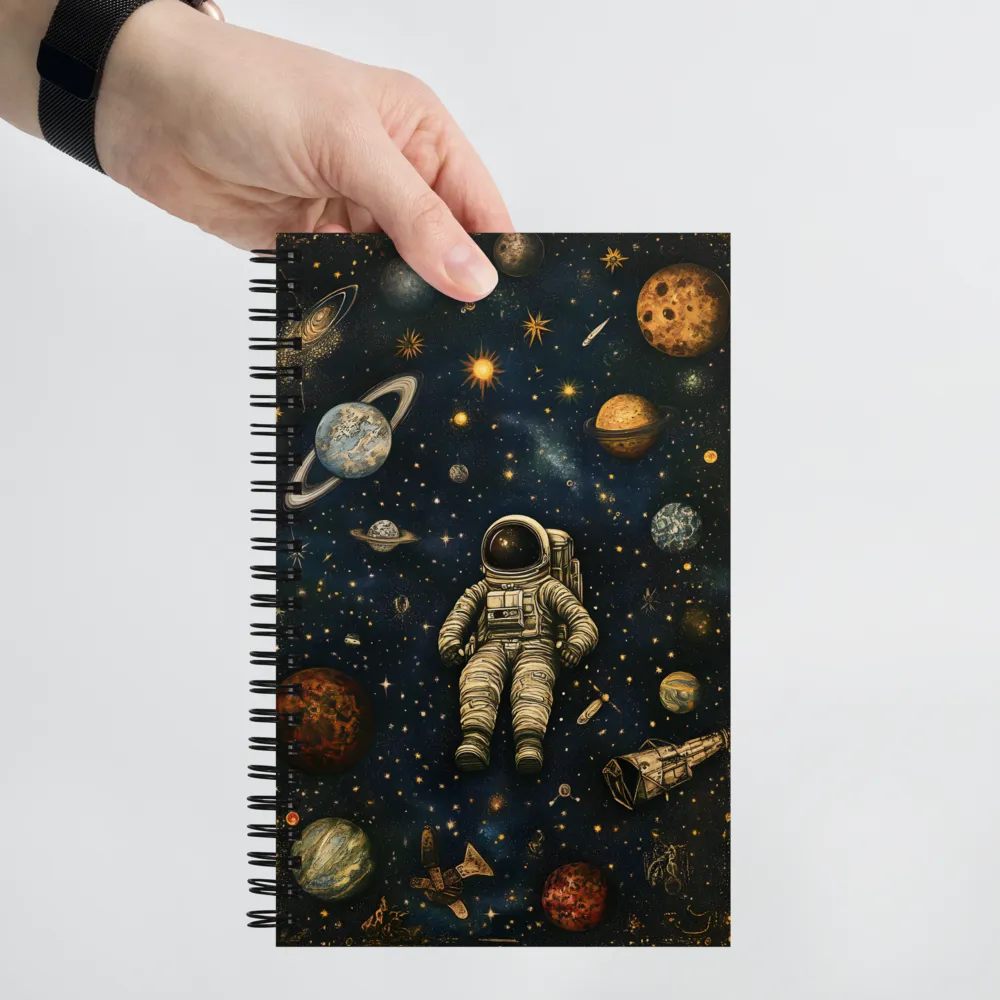 Cosmic Voyage: An Astronaut's Solitude | Spiral Notebook