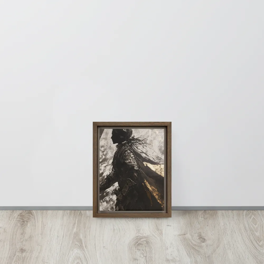 The Silhouette of Valor | Canvas with Brown Frame | 8″×10″
