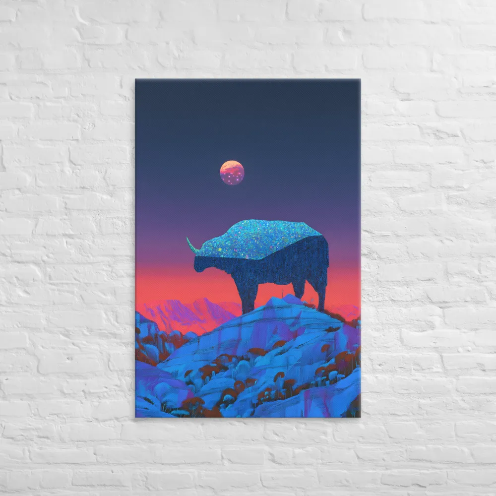 Luminous Bison Under a Celestial Sky | Canvas | 32″×48″