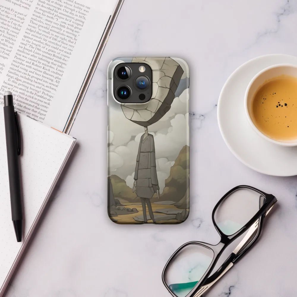 Whimsical Stone Figure in a Rocky Landscape | Phone Case |  15 Pro Max | Snap Case | Matte