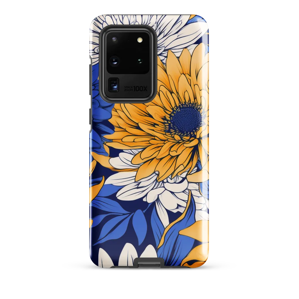 Floral Harmony in Blue and Yellow