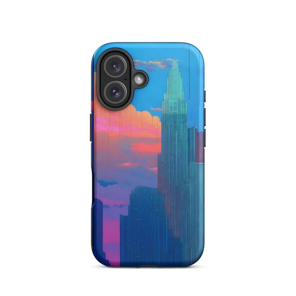 Twilight Reflections: A Digital Cityscape | Phone Case