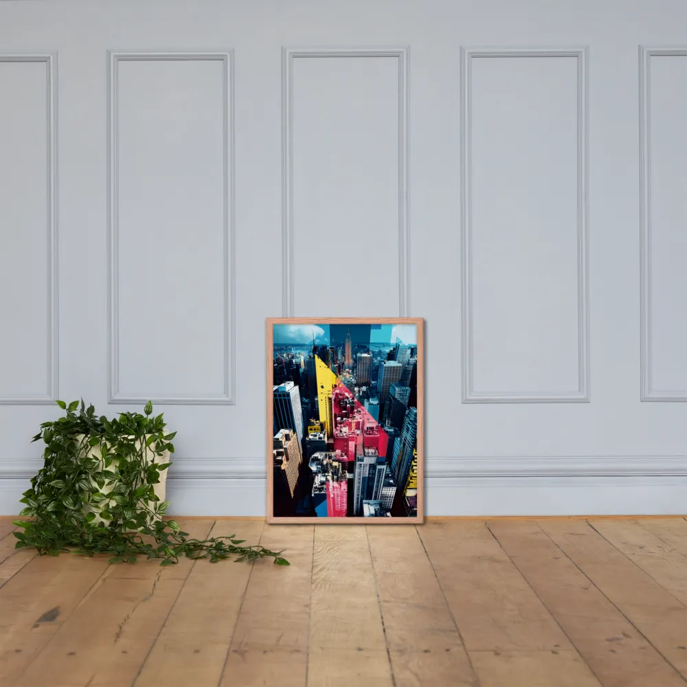 Dynamic Urban Symphony | Poster with Red oak Frame | 18″×24″