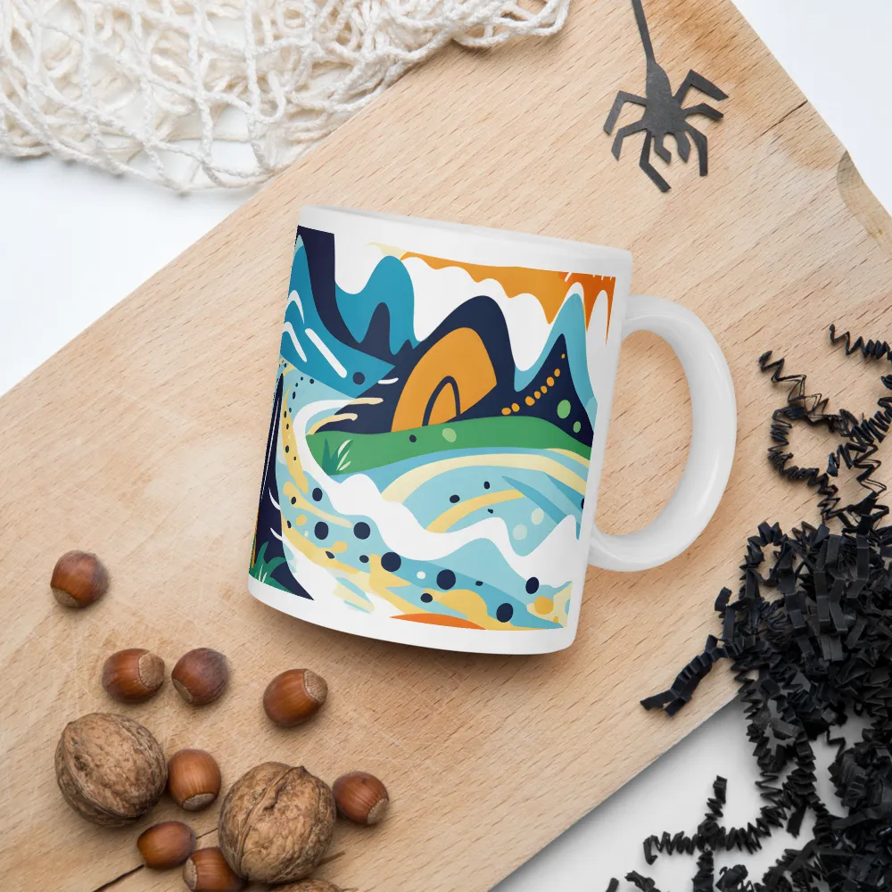 Abstract Tropical Landscape | Mugs | Multiple Sizes & Colors