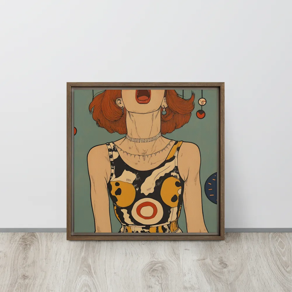 Awakening Expression | Canvas with Brown Frame | 16″×16″