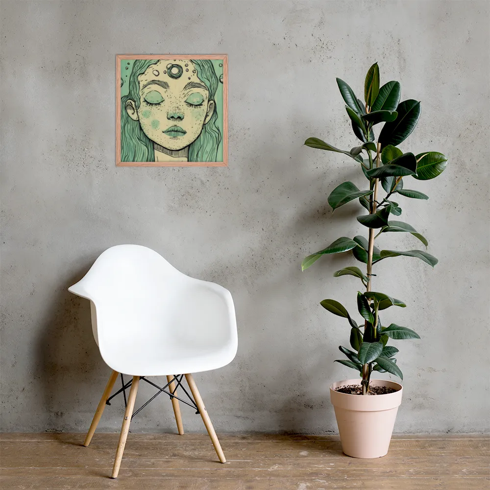 Beneath the Surface | Poster with Red oak Frame | 18″×18″