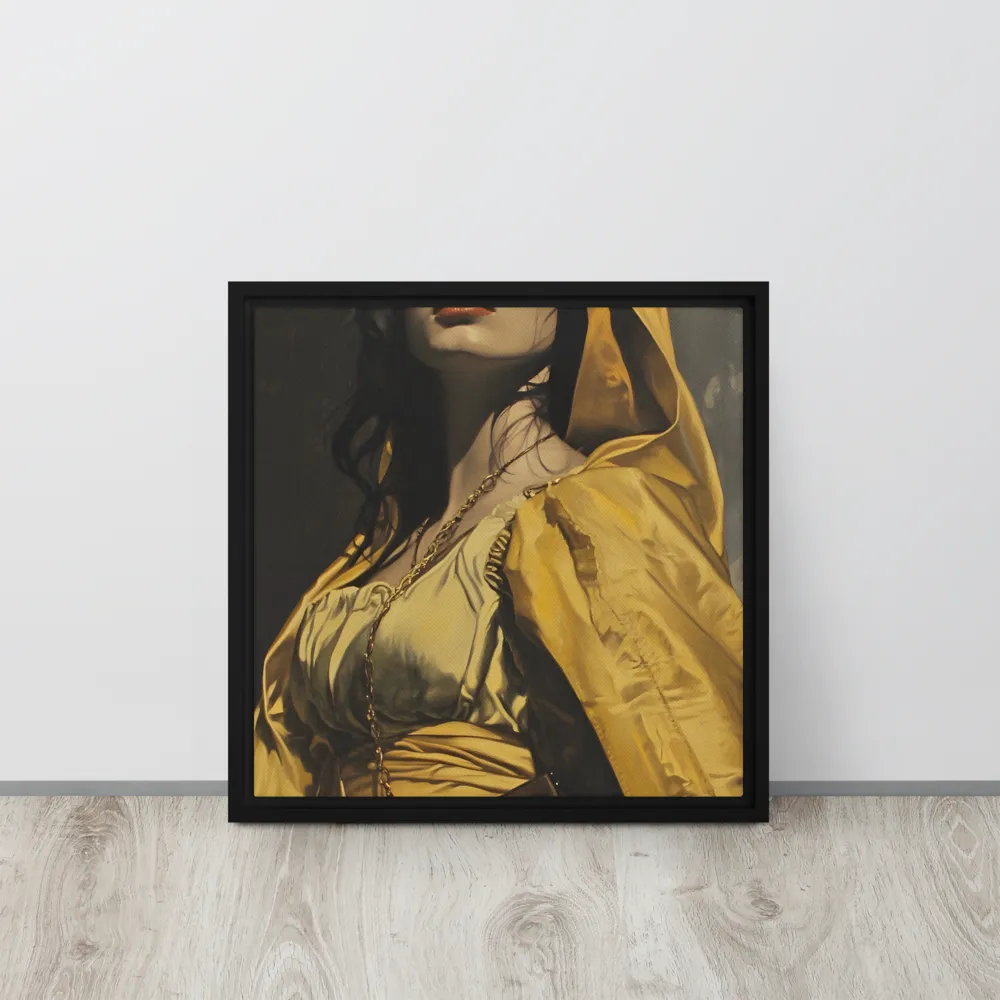 Veiled Confidence | Canvas with Black Frame | 16″×16″