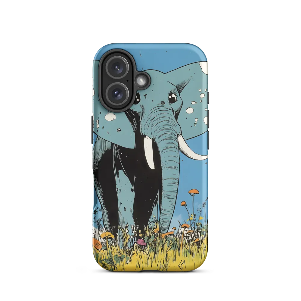 Whimsical Blue Elephant in Bloom | Phone Case