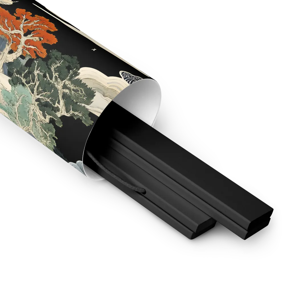 Whispers of the Pagoda | Poster With Black Wood Hanger | 14″×14″
