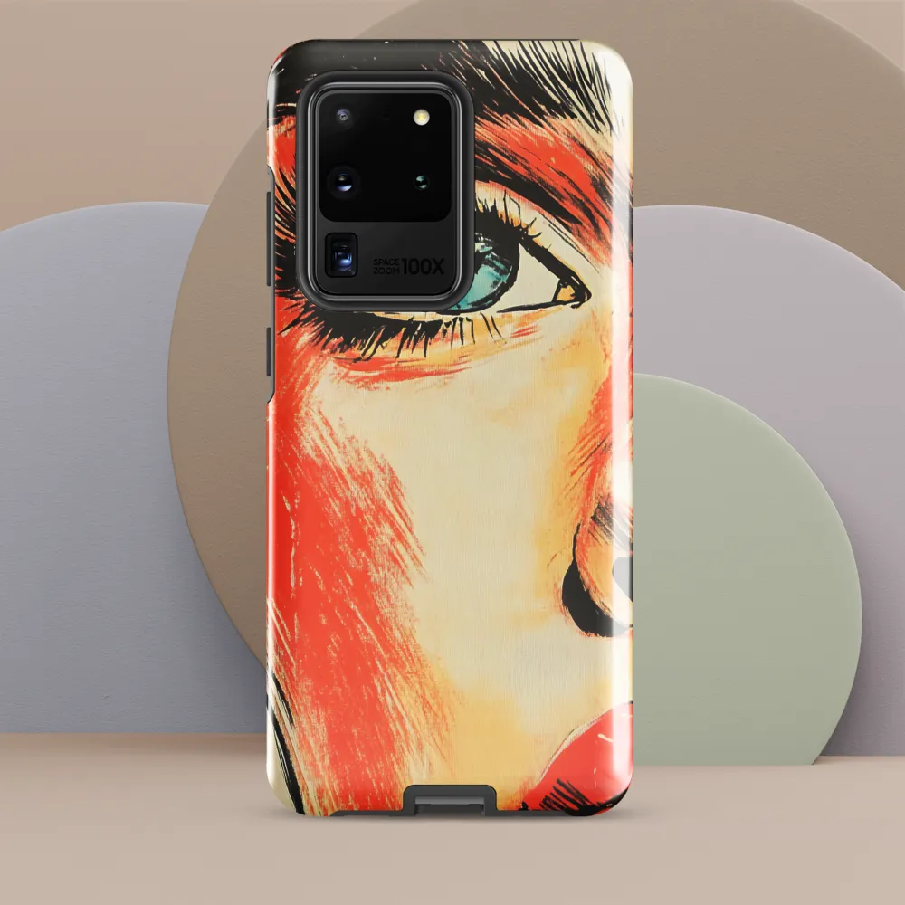Intense Gaze: A Pop Art Portrait | Phone Case |  S20 Ultra | Tough Case | Glossy