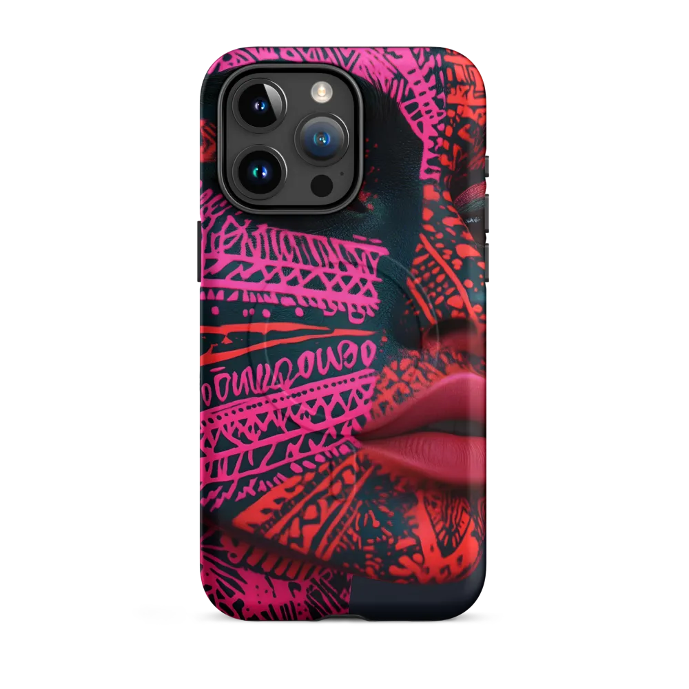 Neon Visage: A Bold Expression of Contemporary Art | Phone Case |  15 Pro Max | MagSafe® Tough Case | Matte