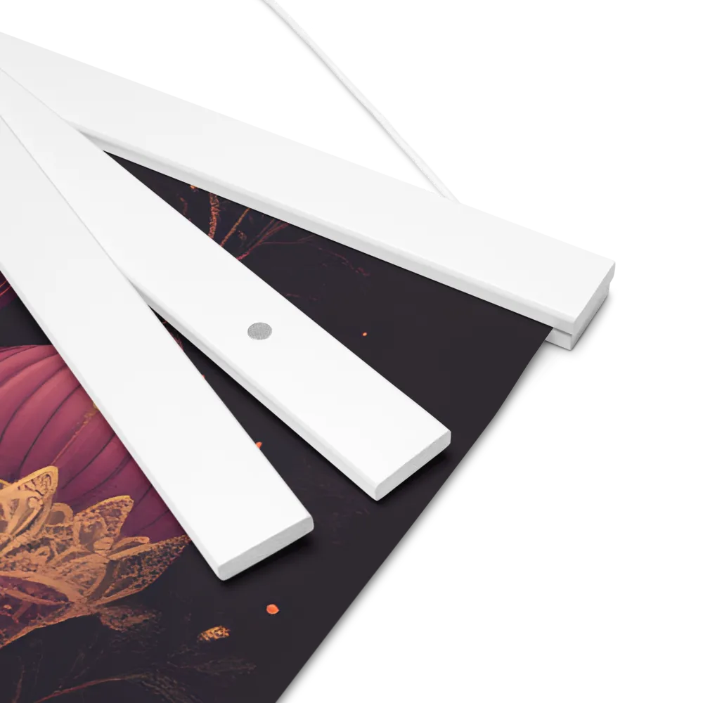 Ornate Harmony: A Digital Floral Architecture | Poster With White Wood Hanger | 16″×16″