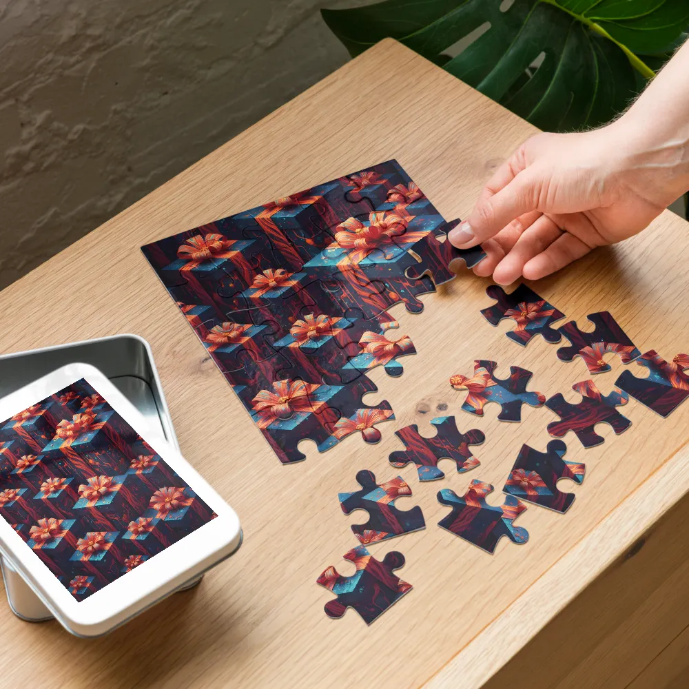 Midnight Gift Boxes 
 Jigsaw Puzzle in Tin Box