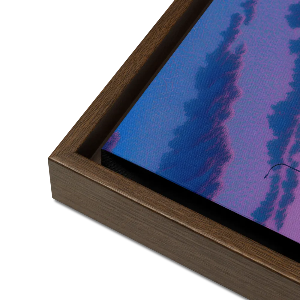 The Twilight Stroll | Canvas with Brown Frame | 16″×16″