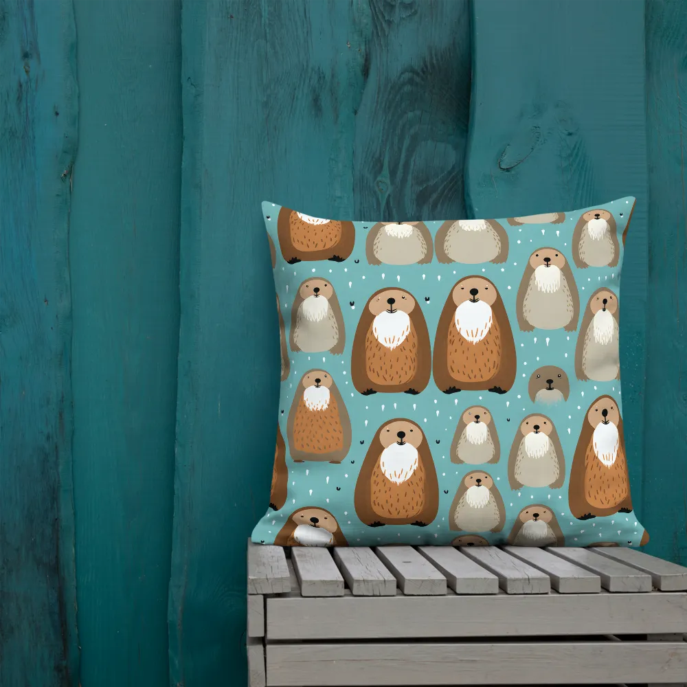 Whimsical Otter Pattern | Pillow & Pillow Case | Multiple Sizes